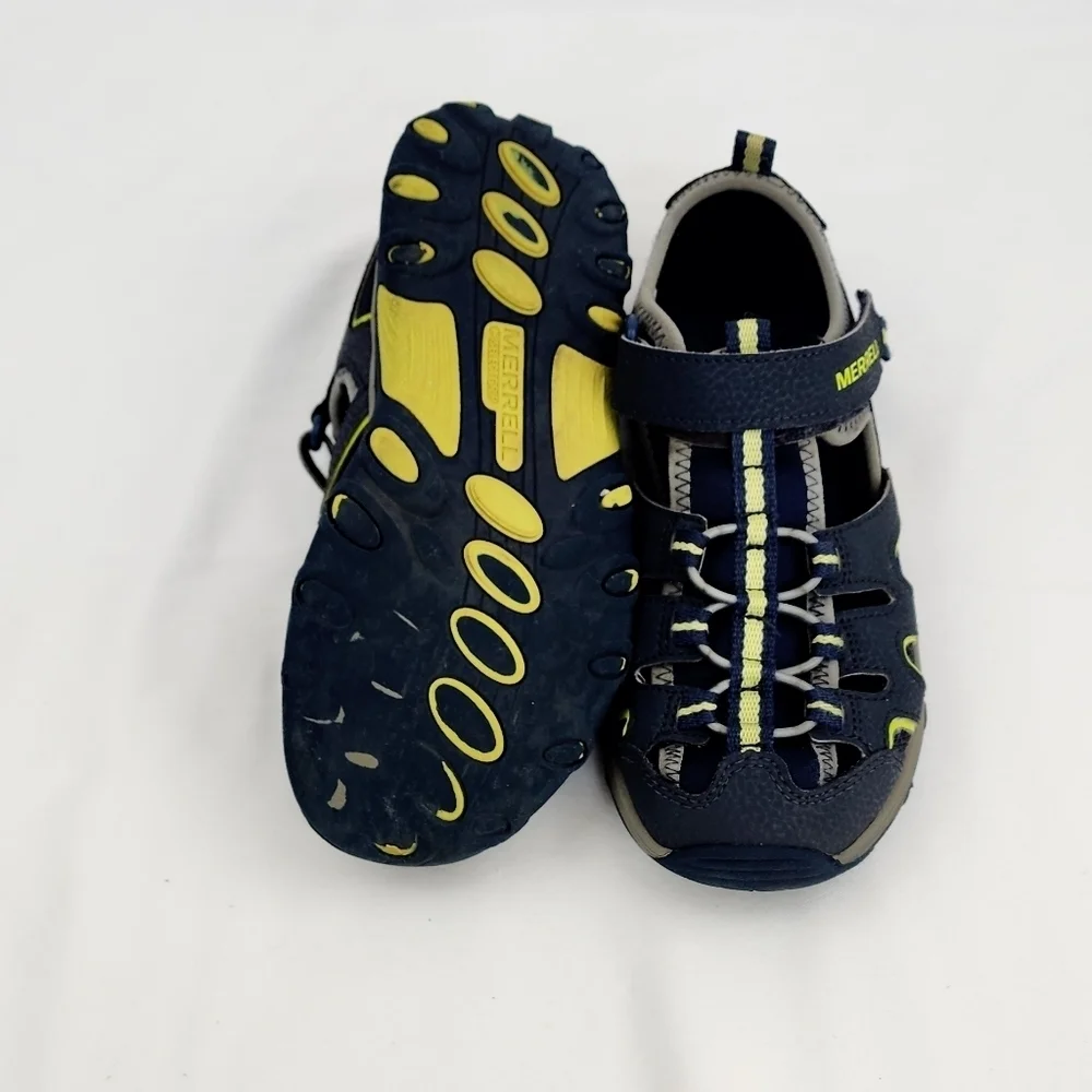Merrell Hydro H20 Hiker Leather Blue and Lime Sandals